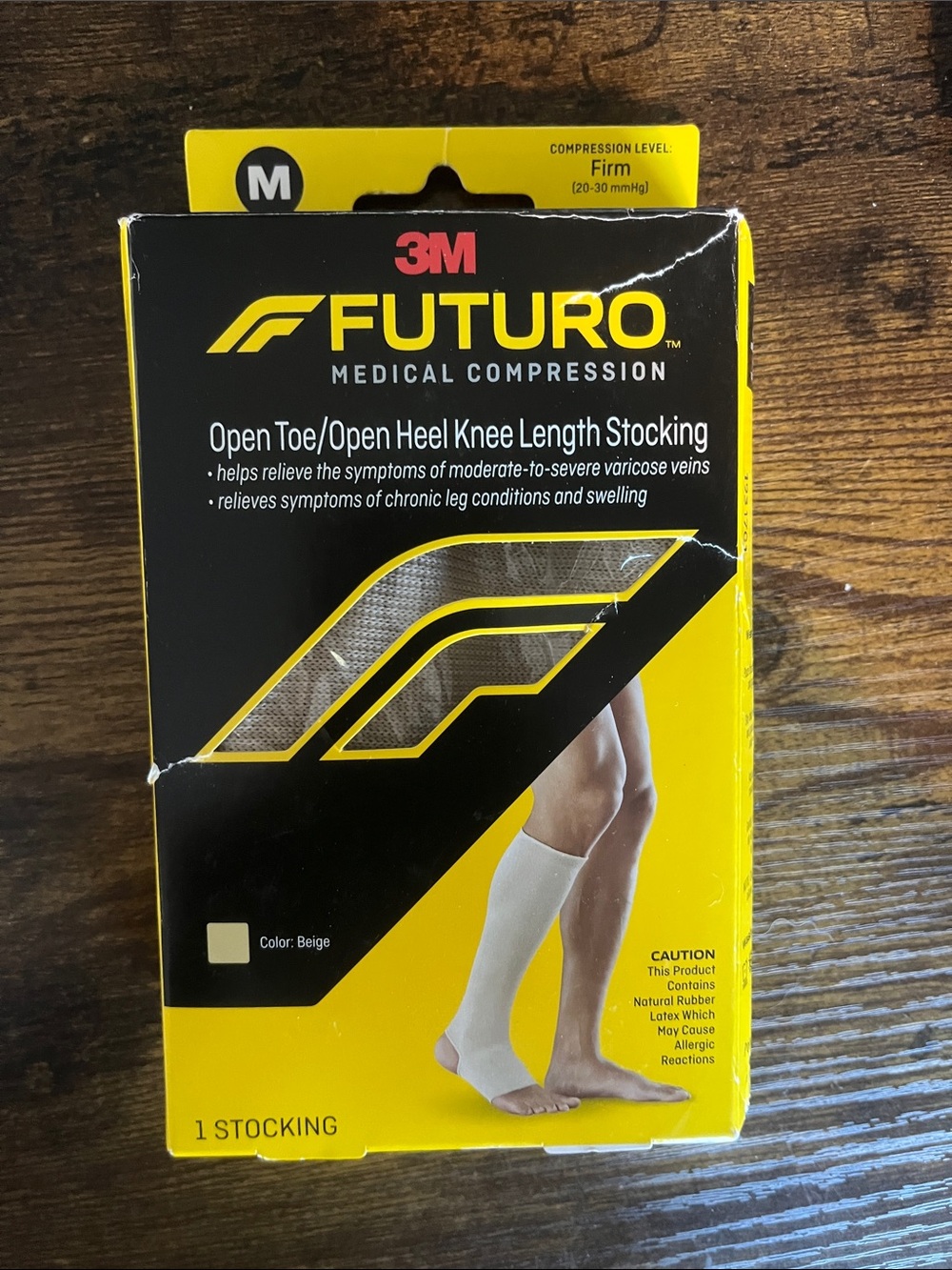 Futuro Beige Open-Toe Medical Compression Knee Stocking - Firm
